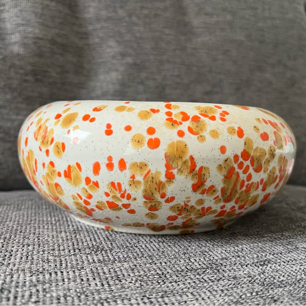 Vintage MCM Colorful Speckled Ceramic Bowl